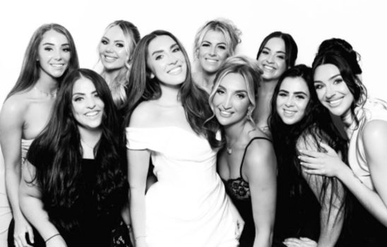 photograph of group oof girls from a glam booth 